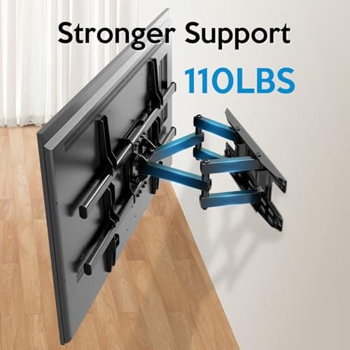C-MOUNTS Full Motion TV Wall Mount Bracket Dual Articulating Arms Swivels Tilts Rotation for Most 37-75 Inch Flat Curved TVs,Holds up to 110lbs, Max VESA 600x400mm,Fits up to 16" Studs - Thumbnail 2