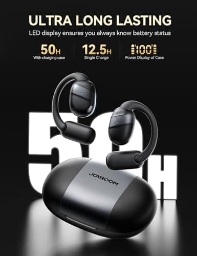 JOYROOM Open-Ear Wireless Earbuds Bluetooth 5.4 Headphones Sport IPX4 Waterproof Ear Buds for During Running/Workout Black - Thumbnail 2