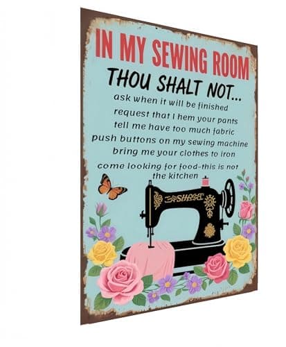 Carastora Vintage Sewing Room Wall Sign, Metal Tin Plaque for Home, Craft Room, Sewing Lover Gift - Country Style Decorative Poster 8x12 Inch - Image 1
