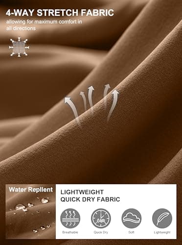 G Gradual Men's Casual Shorts 7" Lightweight Golf Shorts for Men Stretch with 3 Pockets Quick Dry Breathable Work Shorts Brown - Thumbnail 4