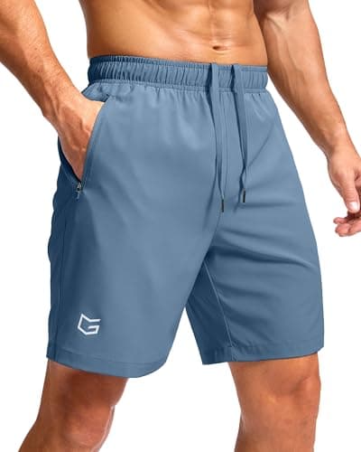 G Gradual Men's Athletic Running Shorts with Zipper Pockets Quick Dry 7"/ 5"/ 9" Workout Gym Shorts for Basketball Hiking(Federalblue,7XXXL) - Image 1
