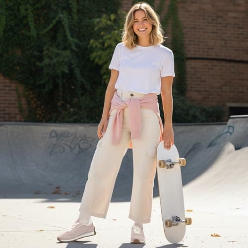 Vilanva Women's Pink Fashion Sneakers Casual Tennis Shoes with Non-Slip Retro Gum Sole Ladies Walking Trendy Footwear Size 6 - Thumbnail 3