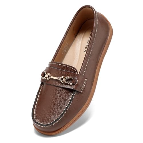 BEAUSEEN Women's Arch Support Penny Loafer with Cute Comfortable Flat Shoes for Office Work Walking Coffee,6.5 US - Image 1