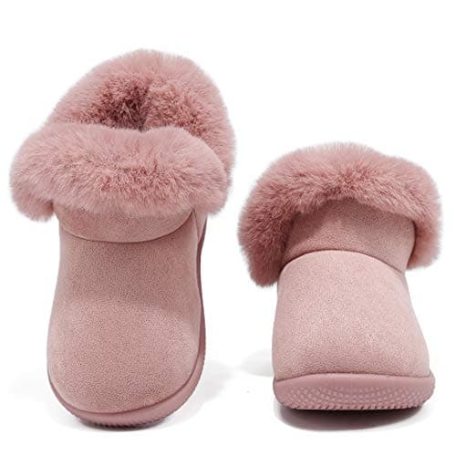 KEESKY Toddler Girl Boots Toddler Size 8 M Pink Suede Fur Lined Winter Warm Kids Shoes - Thumbnail 6