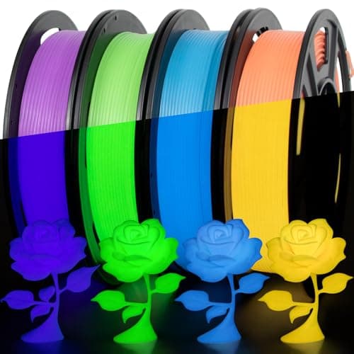 iSANMATE 3D Printer Filament Bundle, Glow in The Dark Filament Orange, Green, Blue, and Purple, PLA Filament 1.75 mm, Dimensional Accuracy +/- 0.03 mm, 250g X 4 Pack - Image 1