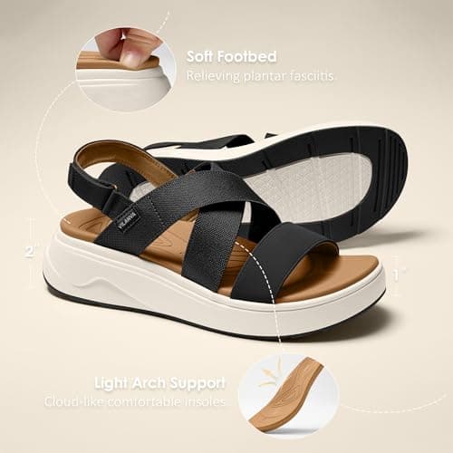 Vilanva Women's platform sandals Black Size 8 - Thumbnail 6