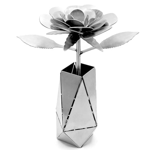 CMLDGIA 3D Rose and Vase Welding Practice Kit for Beginners DIY 201 Stainless Steel Welding Project Metal Art Coupons for Tig Mig Welding Projects Metal Craft Kit (3D Rose Style) - Image 1