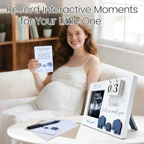 VKDDM Sonogram Picture Frame with Countdown Weeks - 4''x3'' Ultrasound Photo Frame Pregnancy Announcement for Expecting Parents/Grandparents Reveal, Mom to be Gifts for 1st Time Mom - Thumbnail 5