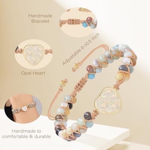 Sistble Mothers Day Gifts for Wife, Wife Birthday Gift Ideas Jasper Love Bracelet Romantic Anniversary Christmas Gift for Women To My Bracelet form Husband Beaded Jewelry Gifts for Her - Thumbnail 4