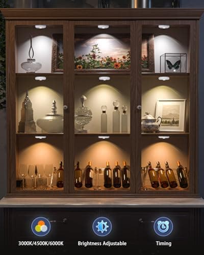 WILLED Rechargeable Puck Lights with Remote Control, 3 Color Temperatures and Timing Function, Dimmable Tap Light, Stick on Under Cabinet Lights, LED Puck Lights for Kitchen, Closet and Shelf(6 Pack) - Thumbnail 4