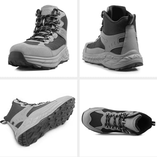 Steel Toe Work Boots for Men Non Slip Puncture Proof Safety Work Shoes for Men with Indestructible Construction Comfortable Perfect for Outdoor, Hiking, Construction Black 7 - Thumbnail 6