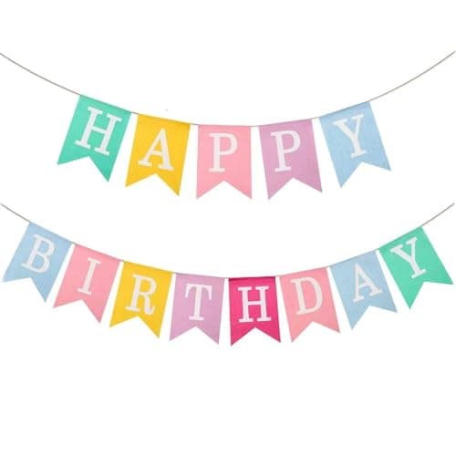 Happy Birthday Banner Decor, Indoor Outdoor Birthday Decorations for Women, Girls, Boys, Adults, Birthday Themed Party Supplies for Home, Wall Decor for All Celebrations - Image 1