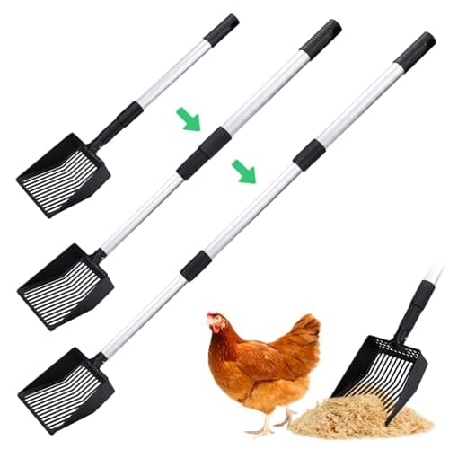 Mity rain Chicken Coop Accessories, 3 IN 1 Adjustable Chicken Scooper for Cleaning, Sifting Shovel for Chicken Coop Separating Poo and Debris from Sand, Chicken Litter Scoop Supplies - Image 1