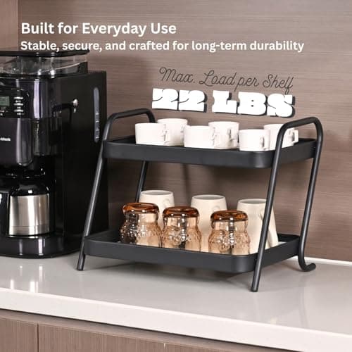 NobleForm 2-Tier Desk Organizer Multifunctional Storage Shelves for Office, Dresser, Kitchen, Stylish Organizer for Cosmetics, Office Supplies, Food, Compact, Durable, Space-Saving Design for Women - Thumbnail 4