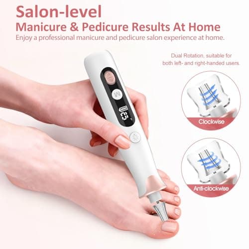 Haootadiy Electric Nail Drill File, Cordless Electric Nail Filer Buffer with Nail Drill Bits Sanding Bands Professional Manicure Pedicure Set for Nail Grind Trim Polish, for Women & Men - Thumbnail 4