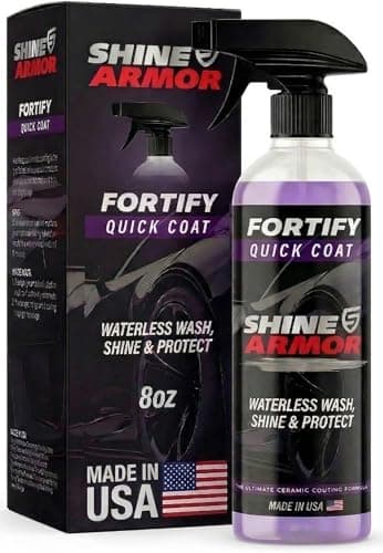 Car Wax Spray and Ceramic Coating for Cars - 3 in 1 Waterless Car Wash and Detailing - Quick Effect Coating Agent for Car - High Gloss Car Coating Spray, Shiny Car Stuff by Shine Armor - 8FlOz - Image 1