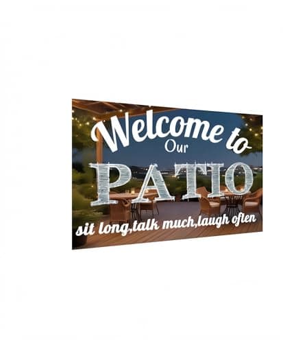 Carastora Vintage Style Patio Wall Sign, Rustic Metal Tin Decor for Outdoor Spaces, Garden, and Beach House, Inspirational Outdoor Plaque, 8x12 Inches - Image 1