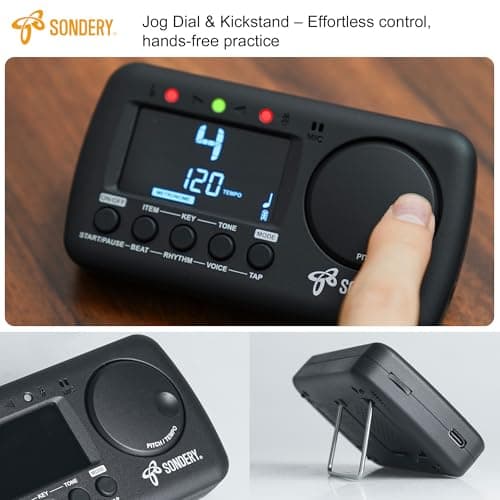 Sondery Digital Vocal Metronome Tuner Rechargeable for Guitar Bass Violin - Thumbnail 5