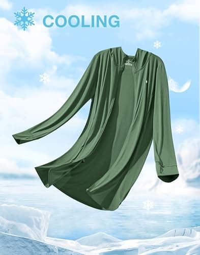 Soothfeel Women's UPF 50+ Swim Cover Up Sun Protection Hoodie SPF Lightweight Jacket Long Sleeve Beach Cover Ups for Women (Green,L) - Thumbnail 4