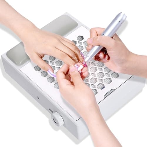 CHRISTINE SHELLY Cordless Nail Dust Collector,Brushless Turbo Fan Dust Collector Nail Tech 30pcs Cotton Filter,Rechargeable Dust Suction Machine for Acrylic Gel Polish Manicure at Salon&Home - Image 1