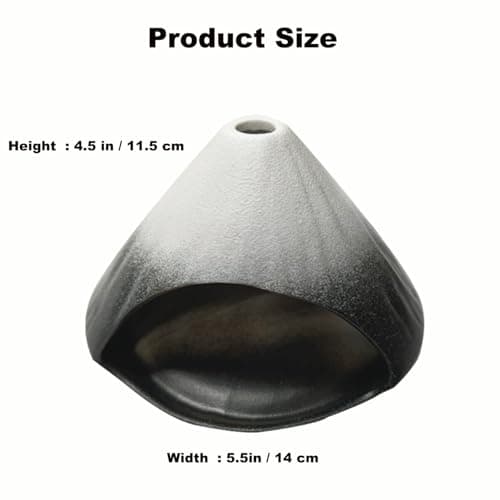 Ceramic Palo Santo Holder - Fuji Mountain Shape Incense Stick Burner, Heat-Resistant Ash Catcher for Yoga, Meditation & Aromatherapy, Zen Home Decor with Gift Box (Black and White) - Thumbnail 4