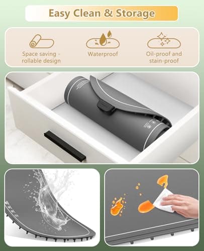 Food Warming Mats for Countertop Extra Large(XXL 36"x15"),Electric Heating Pad for Food,Roll Up Silicone Warmer Mat for Party and Kitchen,Practical Cooking Birthday Gift for Mom and Women(Gray) - Thumbnail 6