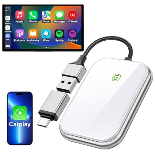 Sctrie Wireless CarPlay Adapter - Fast & Stable Connection for Carplay Wireless Adapter Convert Factory Wired to Wireless CarPlay Dongle Plug & Play Car Play Fit for iPhone iOS 10+ (Silver) - Image 1