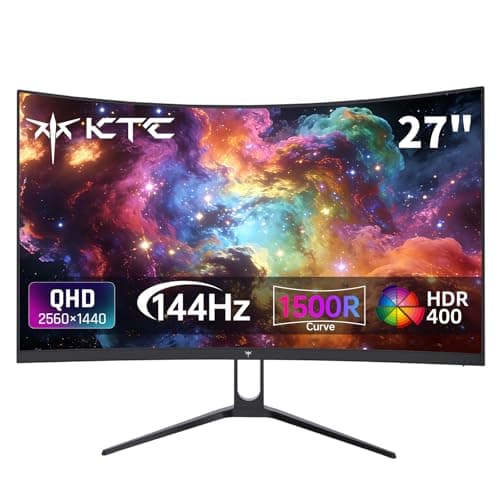 KTC H27S5C 27" Curved Gaming Monitor, 1440P QHD 144Hz 120Hz Monitor, 1500R HVA Panel, HDR400, Adaptive Sync, 400nits, HDMI 2.0 x2, DP 1.4, VESA 100x100 PC Monitor - Image 1