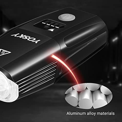 Yosky USB Rechargeable Bike Light Set - EVO 5400mAh Smart Bike Headlight and Tail Light - Super Bright Bike Light Front and Back for Adults Kids Men Women Night Riding - Thumbnail 6