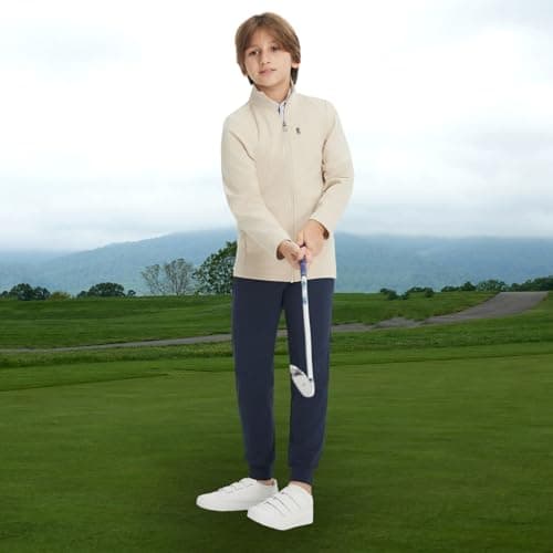 M MAELREG Boys Athletic Pants Breathable Flex Stretch Athletic Kids Moisture-Wicking Comfy Sweatpants for Boys Navy - Thumbnail 3