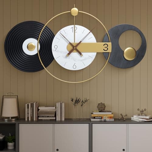 Tiuposr 36x20 Inches Large Wall Clocks for Living Room, Modern Silent Non-Ticking Decorative Clock for Kitchen, Bedroom, Home & Office Decor - Thumbnail 5