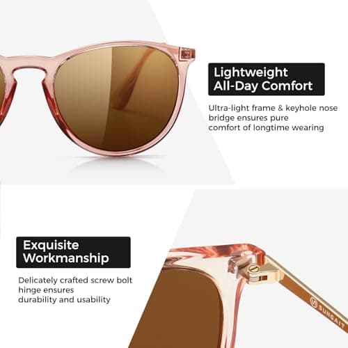 SUNGAIT Premium Vintage Round Sunglasses for Women Men Classic Retro Trendy Style - Thumbnail 3