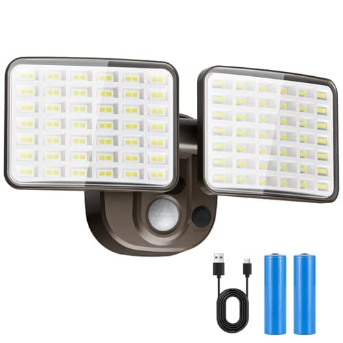 YTKIH Rechargeable Battery Operated Motion Light 2500LM & 4000LM Motion Sensor Security Light(1-3 Months Endurance) USB Charging LED Flood Light Outdoor (Brown) 1 Pack - Image 1