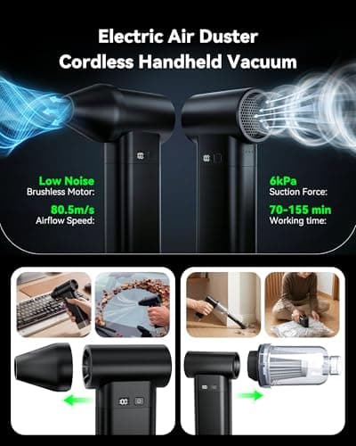 5-in-1 Camping Emergency Power Bank with Air Duster, Vacuum & Flashlight - Thumbnail 4