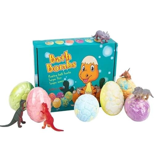 Timistars Bath Bombs, Bath Bombs for Teen with Surprise Inside, Dinosaur Bath Bombs, Handmade Bubble Dinosaur Eggs Bath Bomb Ideas for Halloween Christmas Easter Birthday Gift Set 6 Pcs - Image 1