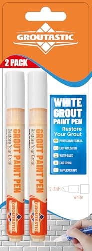 White Grout Paint Pen – Tile Grout Colorant & Sealer Marker, Quick-Dry, Ideal for Bathroom, Shower, Kitchen Tiles – Restores Grout Lines,3 Adjustable Tips (2-3 mm) 2 Pack - Image 1