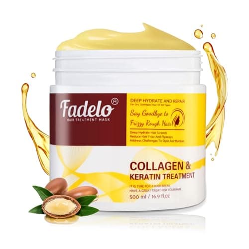 Fadelo Keratin Hair Treatment, Deep Conditioning Hair Mask for Damaged Hair with Collagen & Keratin, Professional Hair Care Solution, 500ml (16.9 Fl Oz) - Image 1