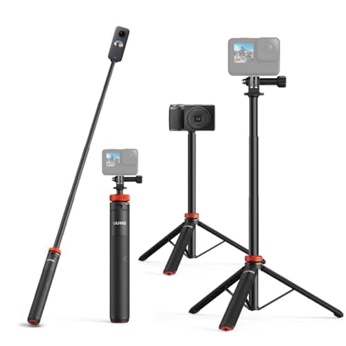 UURig Extendable Selfie Stick Tripod for GoPro Max Hero 10 9 8 7 6 5 4, DJI Osmo Action, Insta 360 One R and More Action Camera（50.7''） - Image 1