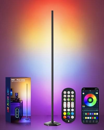 boostool Corner LED RGB Floor Lamp, Smart Dimmable Corner Light with Music Sync, Color Changing Ambient Lighting with App and Remote Control, for Bedroom, Living Room Gaming Room - Image 1