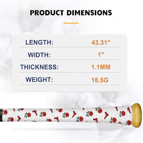 JAYA Bat Grip Tape, 2-Pack Mixed Colors, 1.1mm PU Bat Wrap with Full Adhesive Backing, Non-Slip Sweat-Wicking & Breathable Handle Grip for Baseball/Softball/Cricket Bats, 1100 x 27mm - Thumbnail 5