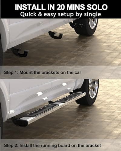 KYBOLT Running Boards Compatible with 2019 2020 2021 2022 2023 2024 Dodge Ram 1500 Quad Cab(New Body Only),Stainless Steel Side Steps for 2019 2020 2021 2022 2023 2024 Dodge Ram 1500 Quad Cab - Thumbnail 4