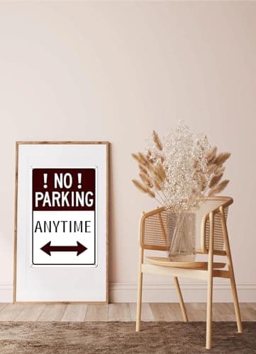 Carastora 'No Parking' Sign with Arrow - 8x12 Inch Metal Sign - Rust, Water and Fade Resistant - Easy to Install for Outdoor or Indoor Use, Perfect for Driveways, Roads or Garages - Thumbnail 3