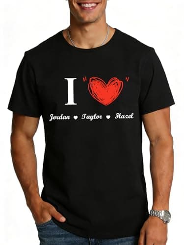 Custom4U Personalized I Love Shirt with Custom Kids Names Personalized from Son Daughter Birthday Gifts for Grandma - Image 1