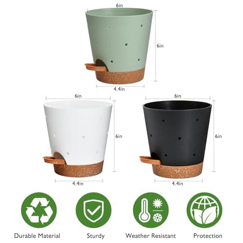 Vanslogreen Orchid Pots with Holes, 6 Inch Self Watering Orchid Pot 3 Pack Plastic Plant Pots for Orchid, Flower (Multicolor) - Thumbnail 5