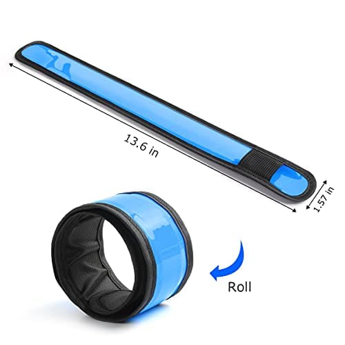 esonstyle 6 PCS Blue LED Light Up Band Slap Bracelets, Night Safety Wrist Band for Cycling Walking Running Concert Camping Outdoor Sports - Thumbnail 3