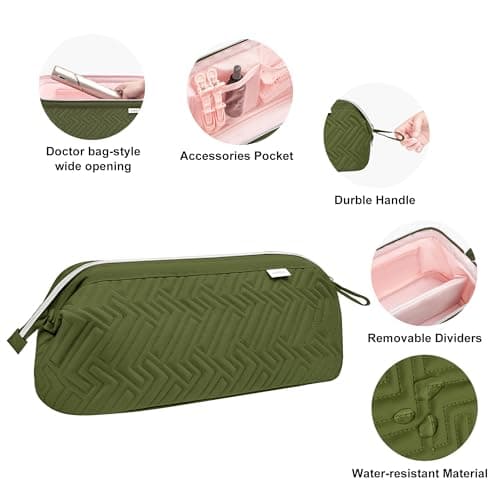 Leudes Hair Tools Travel Bag for Shark Flexstyle Carrying Case Portable Shark Hair Air Wrap Dryer Case Waterproof Dustproof Flat Curling Iron Travel Organizer (Army Green) - Thumbnail 5