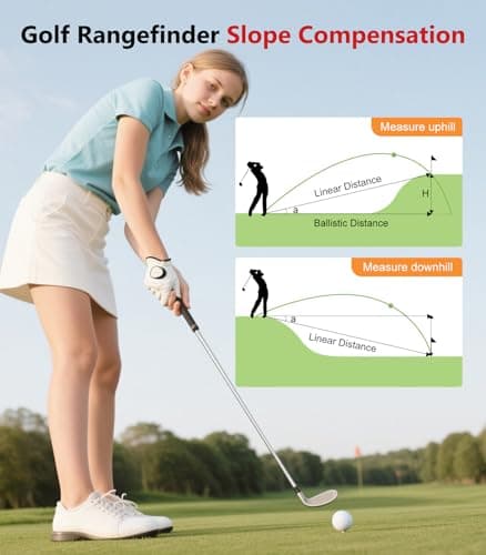 Flagfront Range Finder Golf Rangefinder with Slope, 1200 Yards Golf Range Finder, 6X Magnification, Flag Locking Vibration, Must Accessories for Golfer - Thumbnail 5