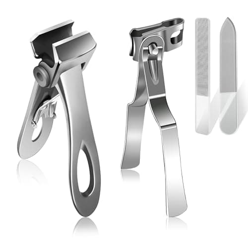 Werlla Nail Clippers for Men Thick Nails, 17mm Straight Wide Opening Extra Large Toe Nail Clippers for Adult & Easy Grip 360 Degree Rotary Toenail Clippers for Elderly Cutting Ingrown Toenails - Image 1