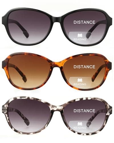 JOLISU 3 Pack Bifocal Reading Sunglasses for Women,2 in 1 Sun Readers with Spring Hinge & UV400 Protection (1.00) - Image 1