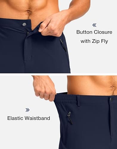 Pudolla Men's Hiking Shorts 11" Lightweight Cargo Work Shorts for Men Summer Travel Golf Casual Outdoor with 5 Pockets(Navy XX-Large) - Thumbnail 5